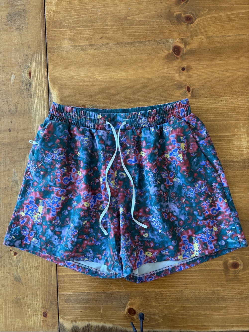 lululemon athletica Teal, Pink and Yellow Abstract Athletic Shorts